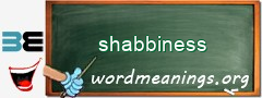 WordMeaning blackboard for shabbiness